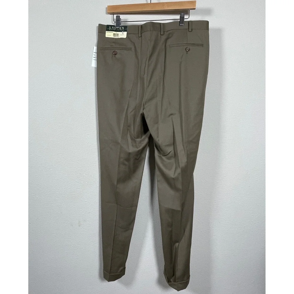Lauren Ralph Lauren Suit Pants Mens 36x34‎ Tan NWT Pleated Ultraflex Trousers
